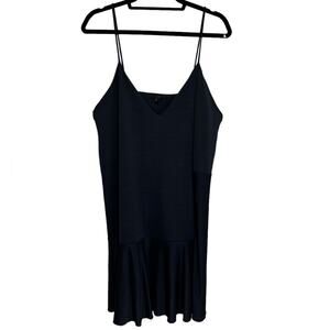 COS Tank Mini Dress Ruffle Hem in Black and Navy - Size L